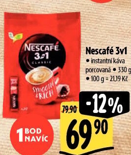 Instantní káva porcovaná 3v1 Nescafé
