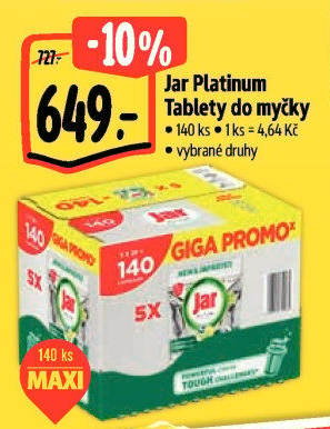 Kapsle do myčky Platinum Jar