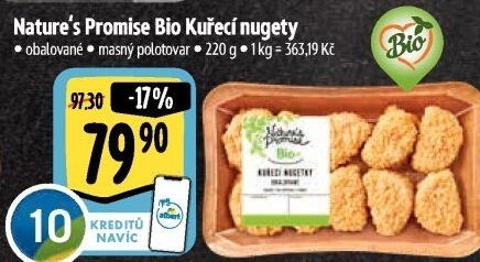 Kuřecí nugetky obalované bio Nature'