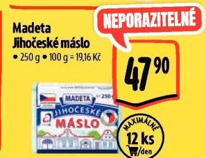 Máslo Jihočeské Madeta
