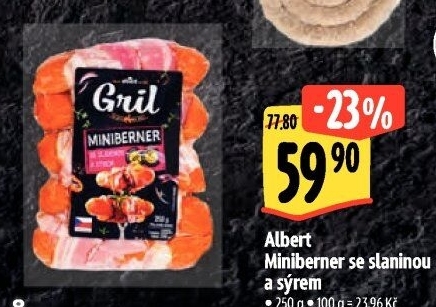 Miniberner se slaninou a sýrem Albert Gril