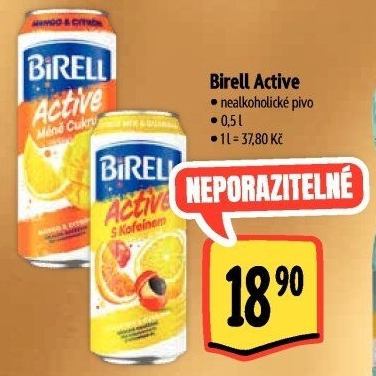 Nealkoholické pivo ochucené Active Birell