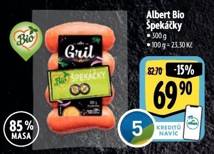 Špekáčky Bio Albert Gril