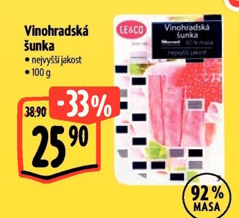 Šunka vinohradská nejvyšší jakosti LE&amp