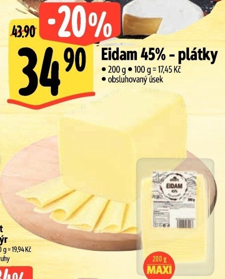 Sýr Eidam 45% Albert