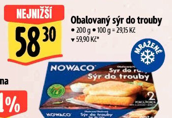 Sýr obalovaný do trouby mražený Nowaco