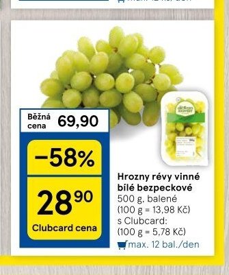 Hrozny révy vinné bílé bezpeckové