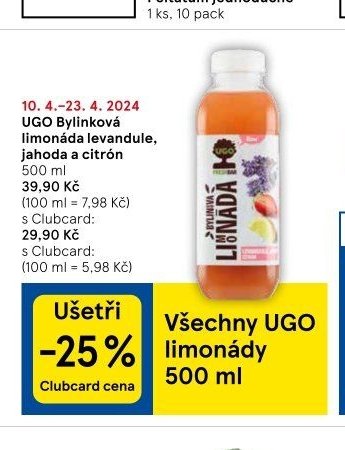 UGO Bylinková limonáda levandule, jahoda a citrón