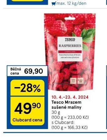 Tesco Mrazem sušené maliny