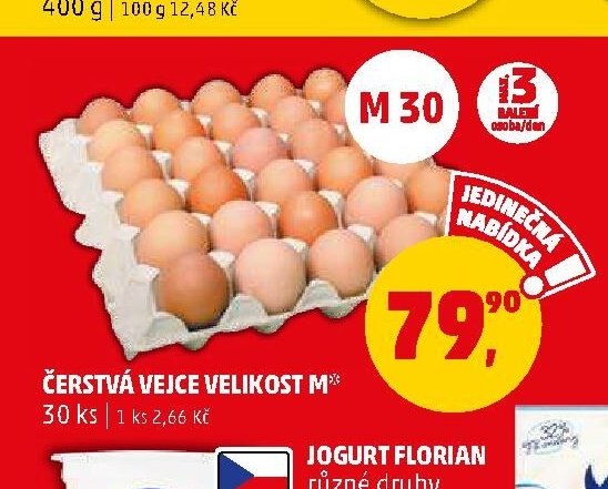 Čerstvá vejce velikost M