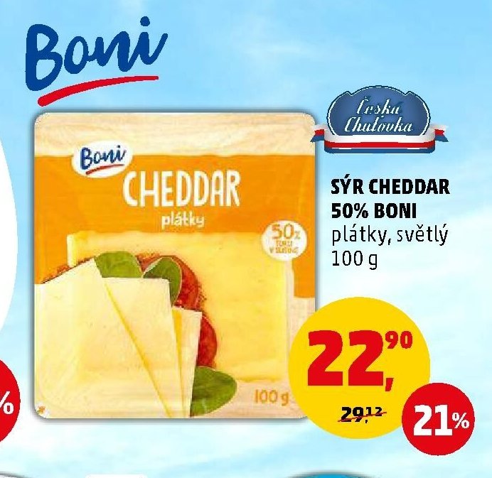 SÝR CHEDDAR 50% BONI