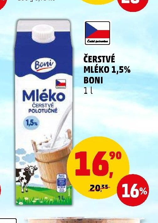 ČERSTVÉ MLÉKO 1,5% BONI