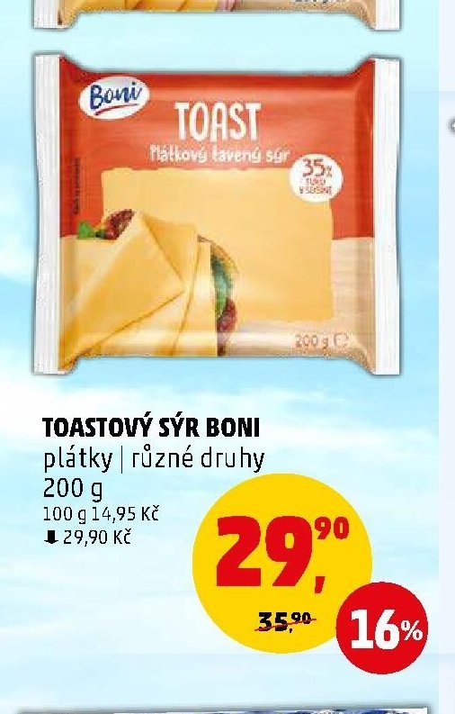 TOASTOVÝ SÝR BONI plátky