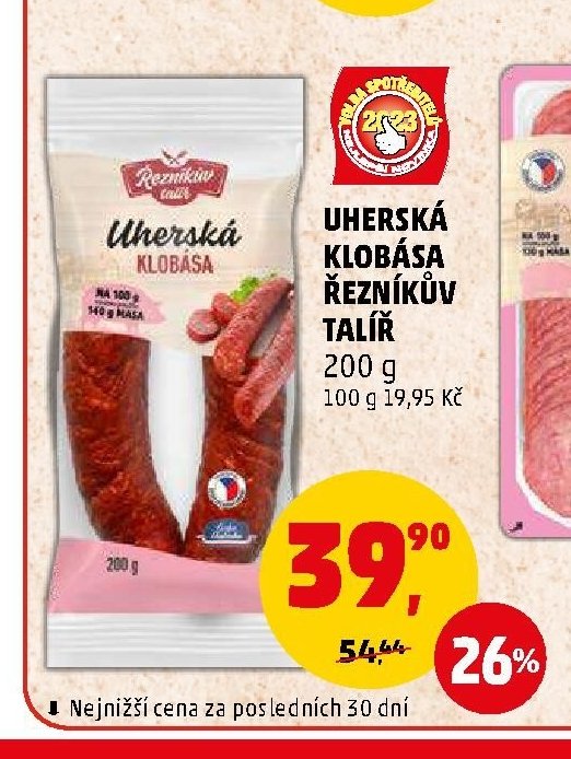 UHERSKÁ KLOBÁSA ŘEZNÍKŮV TALÍŘ 200 g