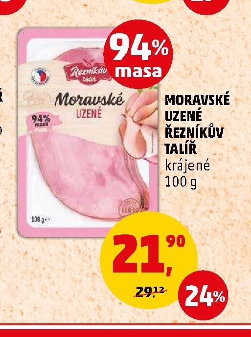 MORAVSKÉ UZENÉ ŘEZNÍKŮV TALÍŘ krájené 100 g