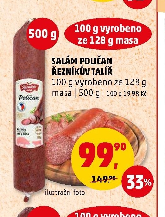 Salám Poličan Řezníkův talíř 500 g