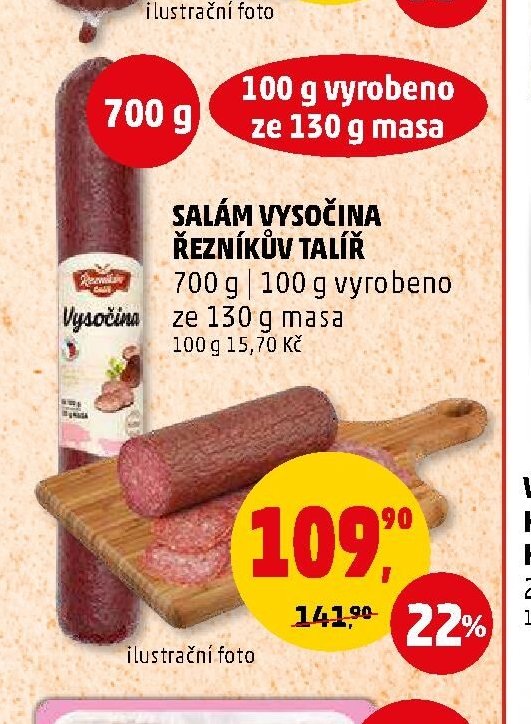 Salám Vysočina Řezníkův talíř 700 g