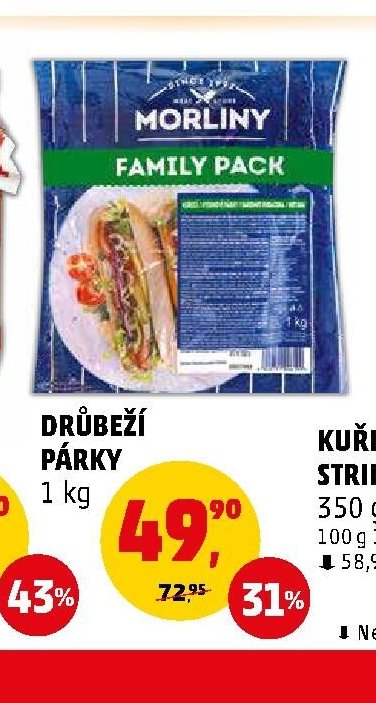 Drůbeží párky 1 kg