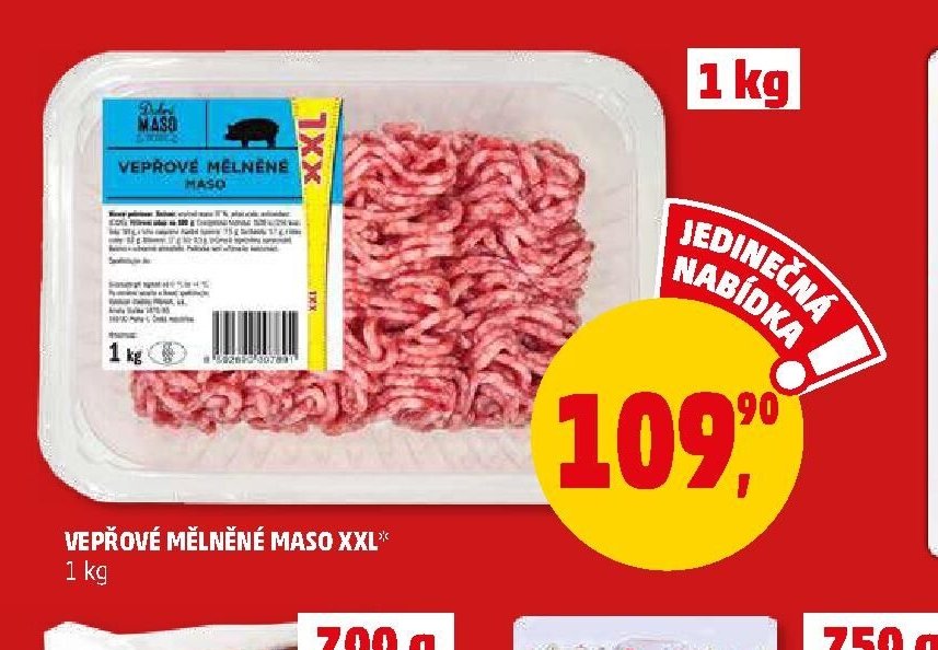 VEPŘOVÉ MĚLNĚNÉ MASO XXL 1 kg