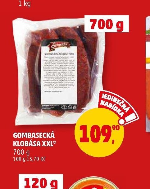 GOMBASECKÁ KLOBÁSA XXL 700 g