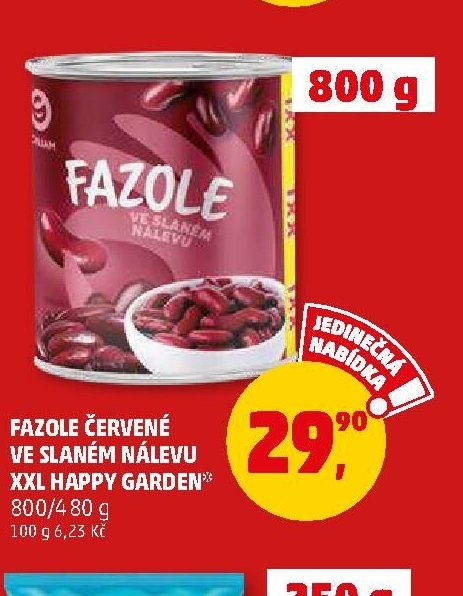 FAZOLE ČERVENÉ VE SLANÉM NÁLEVU XXL HAPPY GARDEN