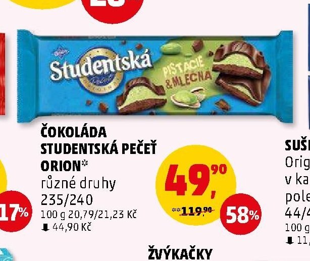 Čokoláda Studentská pečeť Orion