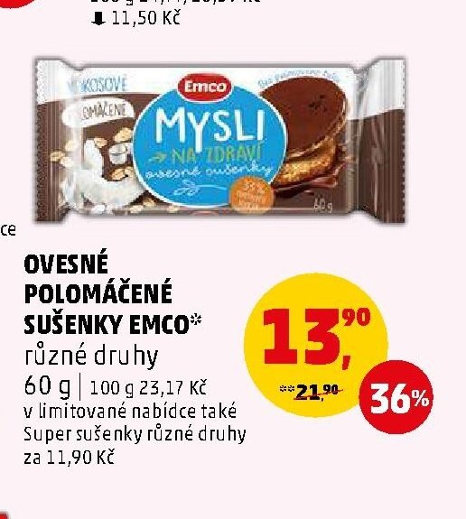 Ovesné polomáčené sušenky Emco
