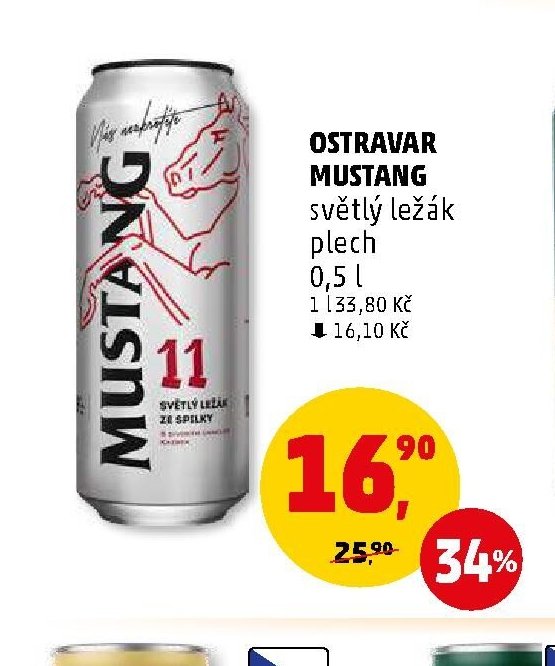 Ostravar Mustang světlý ležák plech
