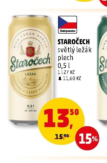 Staročech světlý ležák plech