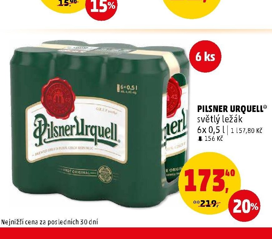 Pilsner Urquell* světlý ležák 6x 0,5 l
