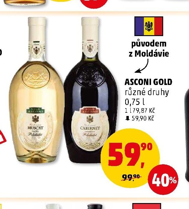 Asconi Gold různé druhy