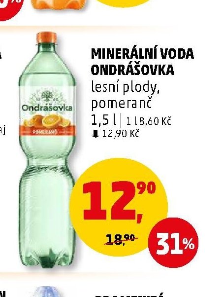 Minerální voda Ondrášovka lesní plody, pomeranč