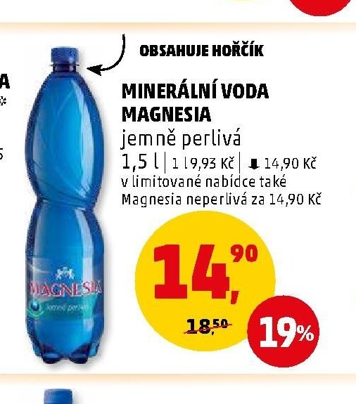 Minerální voda Magnesia jemně perlivá