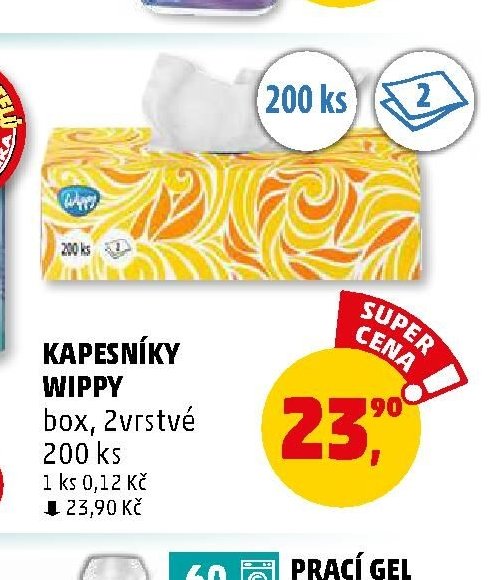 Kapesníčky Wippy box 200 ks