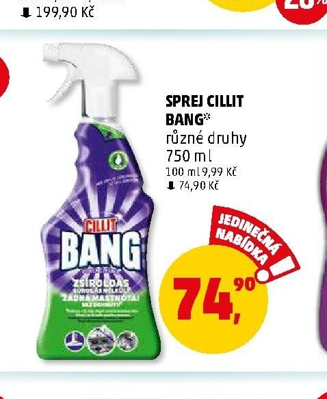 Sprej Cillit Bang různé druhy 750 ml