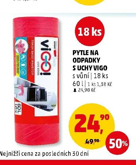 Pytle na odpadky s úchyty Vigo 18 ks