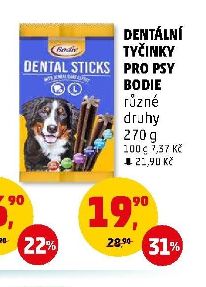 DENTÁLNÍ TYČINKY PRO PSY BODIE