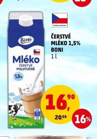 ČERSTVÉ MLÉKO 1,5% BONI