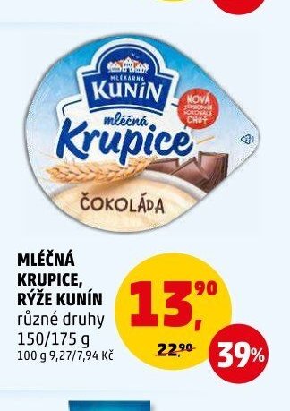 MLÉČNÁ KRUPICE, RÝŽE KUNÍN