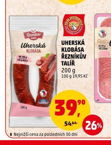 UHERSKÁ KLOBÁSA ŘEZNÍKŮV TALÍŘ 200 g