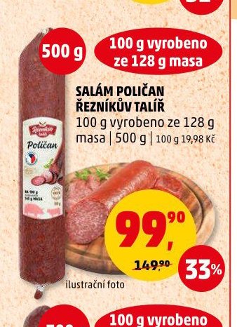 Salám Poličan Řezníkův talíř