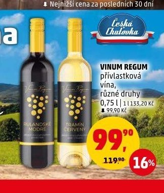 VINUM REGUM přívlastková vína, různé druhy