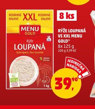 RÝŽE LOUPANÁ VS XXL MENU GOLD 8x 125 g