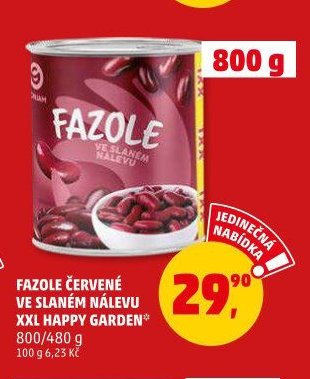 FAZOLE ČERVENÉ VE SLANÉM NÁLEVU XXL HAPPY GARDEN