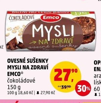 Ovesné sušenky Mysli na zdraví Emco
