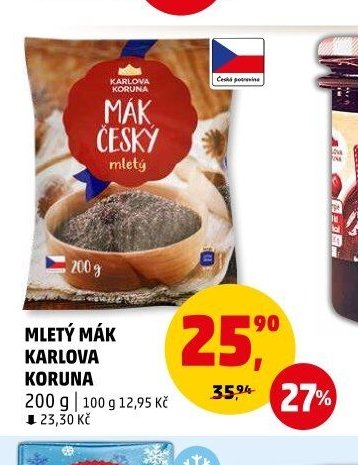 Mletý mák Karlova Koruna