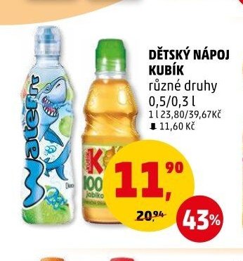 Dětský nápoj Kubík různé druhy