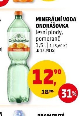 Minerální voda Ondrášovka lesní plody, pomeranč