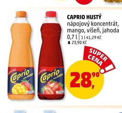 Caprio hustý nápojový koncentrát, mango, višeň, jahoda