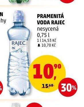 Pramenitá voda Rajec nesycená